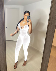 Sexy Mesh See Through Ruched Jumpsuit NIK-233