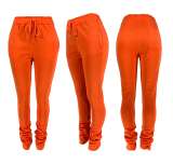 Plus Size Solid Casual Drawstring Sweatpants CH-8139