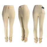 Plus Size Solid Casual Drawstring Sweatpants CH-8139
