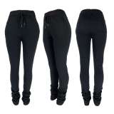 Plus Size Solid Casual Drawstring Sweatpants CH-8139