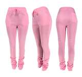 Plus Size Solid Casual Drawstring Sweatpants CH-8139