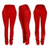 Plus Size Solid Casual Drawstring Sweatpants CH-8139