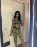 Fashion Print Sports Fitness Vest Pants Two Piece Sets OD-8418