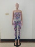Sexy Printed Off Shoulder Tube Jumpsuits AL-235