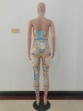 Sexy Printed Off Shoulder Tube Jumpsuits AL-235