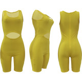 Solid Sleeveless Back Zipper Skinny Romper AL-244