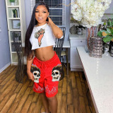 Casual Printed Short Sleeve Two Piece Suits GLF-7004