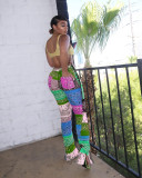 Sexy Patchwork Print Casual Pants FSL-104