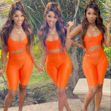 Solid Sleeveless Back Zipper Skinny Romper AL-244