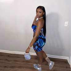 Sexy Printed One Shoulder Two Piece Suits QSF-5075