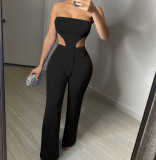 Solid Tube Top And Pant Two Piece Suits NIK-237