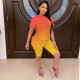 Gradient T-shirt Shorts Casual Two Piece Sets WSM-5250
