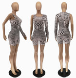 Fashion Casual Print Single Sleeve Rompers WSM-5239