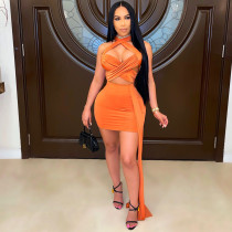 Fashion Sexy Solid Color Skirt Suit WSM-5237