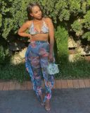 Sexy Printed Mesh Two-piece Set With Underpants ORY-5117-1