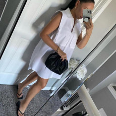 Casual Solid Pocket Shirt Dress MK-3051