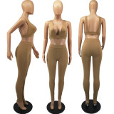 Solid Sexy Vest Top And Pants Slim 2 Piece Sets FOSF-8070