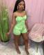 Solid Spaghetti Strap Pocket Romper MDF-5231