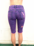 Denim Ripped Hole Skinny Jeans Shorts LSD-6005