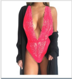 Black Perspective Lace Bodysuit Teddy Lingerie YQ-228