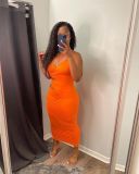 Sexy Spaghetti Strap Hollow Out Slim Maxi Dress BLX-8209
