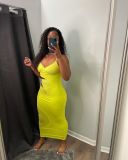 Sexy Spaghetti Strap Hollow Out Slim Maxi Dress BLX-8209