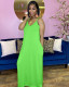 Solid Loose Spaghetti Strap Pocket Maxi Dress BLX-8006