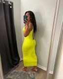Sexy Spaghetti Strap Hollow Out Slim Maxi Dress BLX-8209