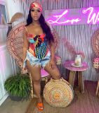 Sexy Bodysuit Swinwear With Beach Skirt 2 Piece Sets BGN-159