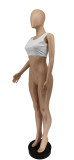 Sexy Lacepatchwork Sleeveless Cropped Tank Top WSYF-5835