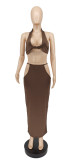 Sexy Halter Backless Long Skirt Two Piece Sets WSYF-5832