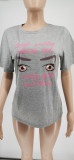 Casual Loose Printed O Neck T Shirt WSYF-5859