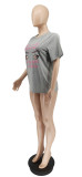 Casual Loose Printed O Neck T Shirt WSYF-5859
