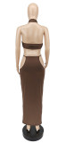 Sexy Halter Backless Long Skirt Two Piece Sets WSYF-5832