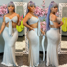 Sexy Cami Top Maxi Skirt Two Piece Sets BN-9273