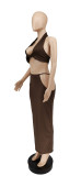 Sexy Halter Backless Long Skirt Two Piece Sets WSYF-5832