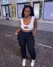 Sexy Sleeveless Hollow Cropped Tank Top WSYF-5827