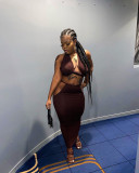 Sexy Halter Backless Long Skirt Two Piece Sets WSYF-5832