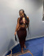 Sexy Halter Backless Long Skirt Two Piece Sets WSYF-5832
