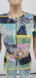 Casual Printed Short Sleeve Two Piece Pant Sets WSYF-5828