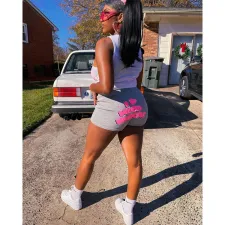 Casual Printed Yoga Tight Shorts WSYF-5833