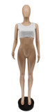 Sexy Lacepatchwork Sleeveless Cropped Tank Top WSYF-5835