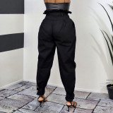 Casual Loose Printed Sashes Long Pants WSYF-5856