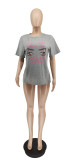 Casual Loose Printed O Neck T Shirt WSYF-5859
