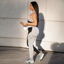 Fitness Yoga Tank Top And Pants 2 Piece Suits WMEF-2022