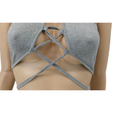 Sexy Strappy Backless Mini Skirt 2 Piece Sets WMEF-2037