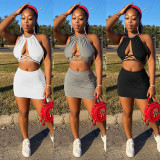 Sexy Strappy Backless Mini Skirt 2 Piece Sets WMEF-2037