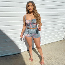 Sexy Printed Cami Top And Shorts 2 Piece Suits WMEF-2053
