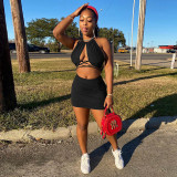 Sexy Strappy Backless Mini Skirt 2 Piece Sets WMEF-2037