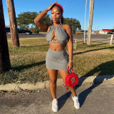 Sexy Strappy Backless Mini Skirt 2 Piece Sets WMEF-2037